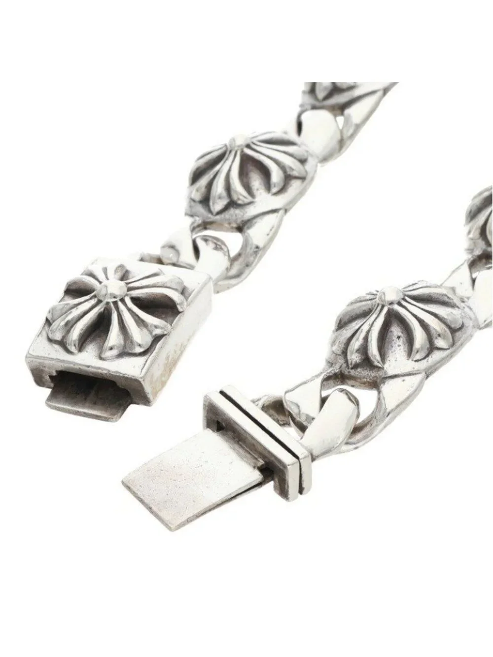 Chrome Hearts Cross Link Vintage Silver Bracelet